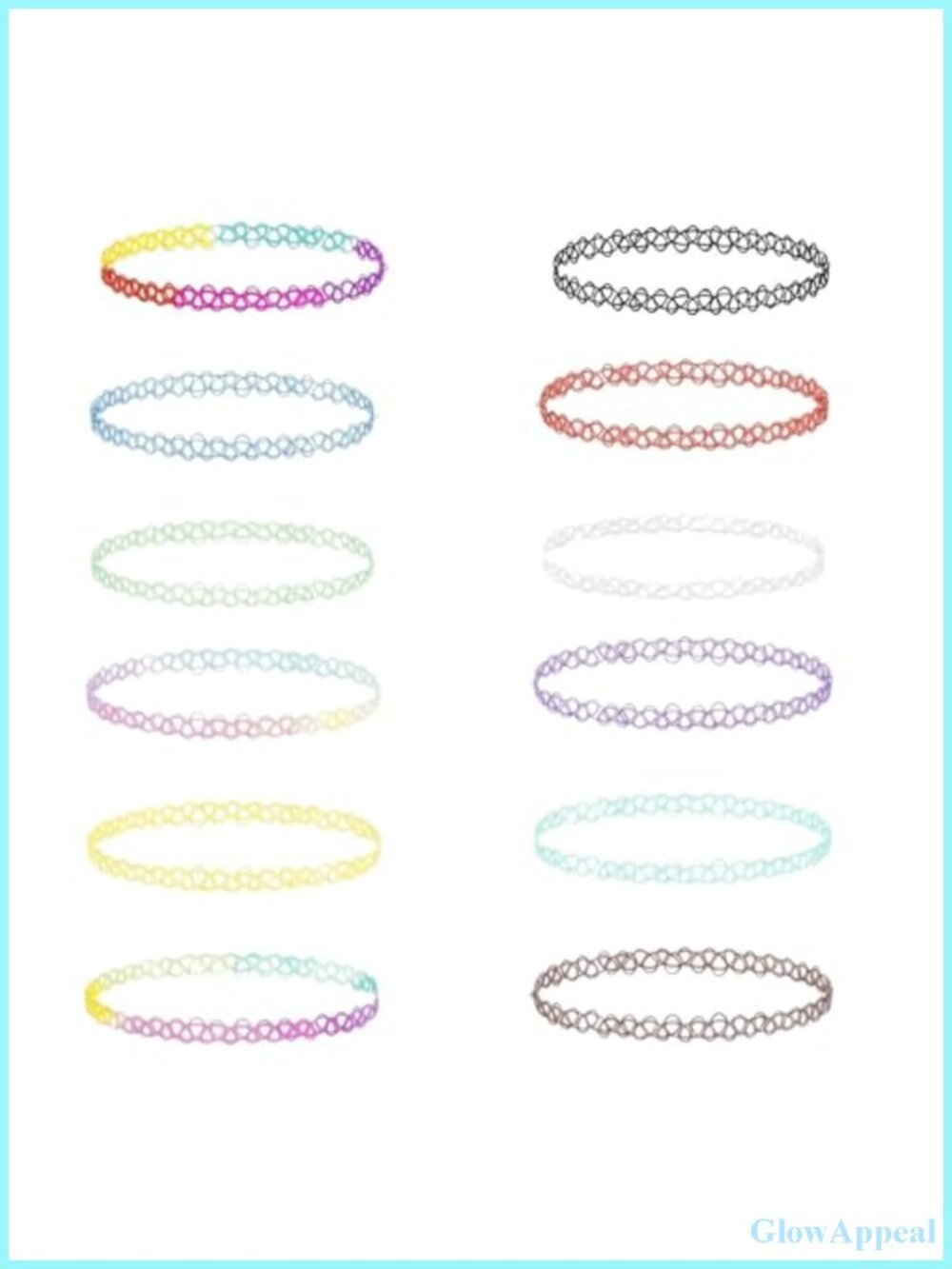 12PC Tattoo Choker Necklace Set Elastic Stretchy Retro Y2K Gothic Jewelry Gift